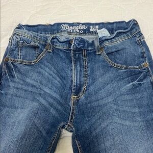 Wrangler Retro Dark Blue Slim Bootcut Jeans